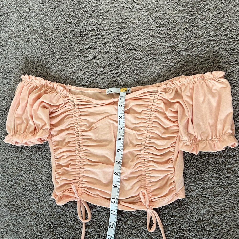 Peach Ruched Women Top - Picture 3 of 4